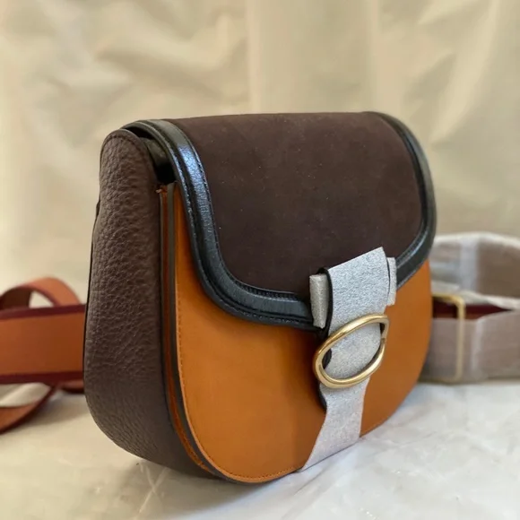 Coach Kat Saddle Bag 20 Colorblock Saffron Multi - Picture 6 of 9